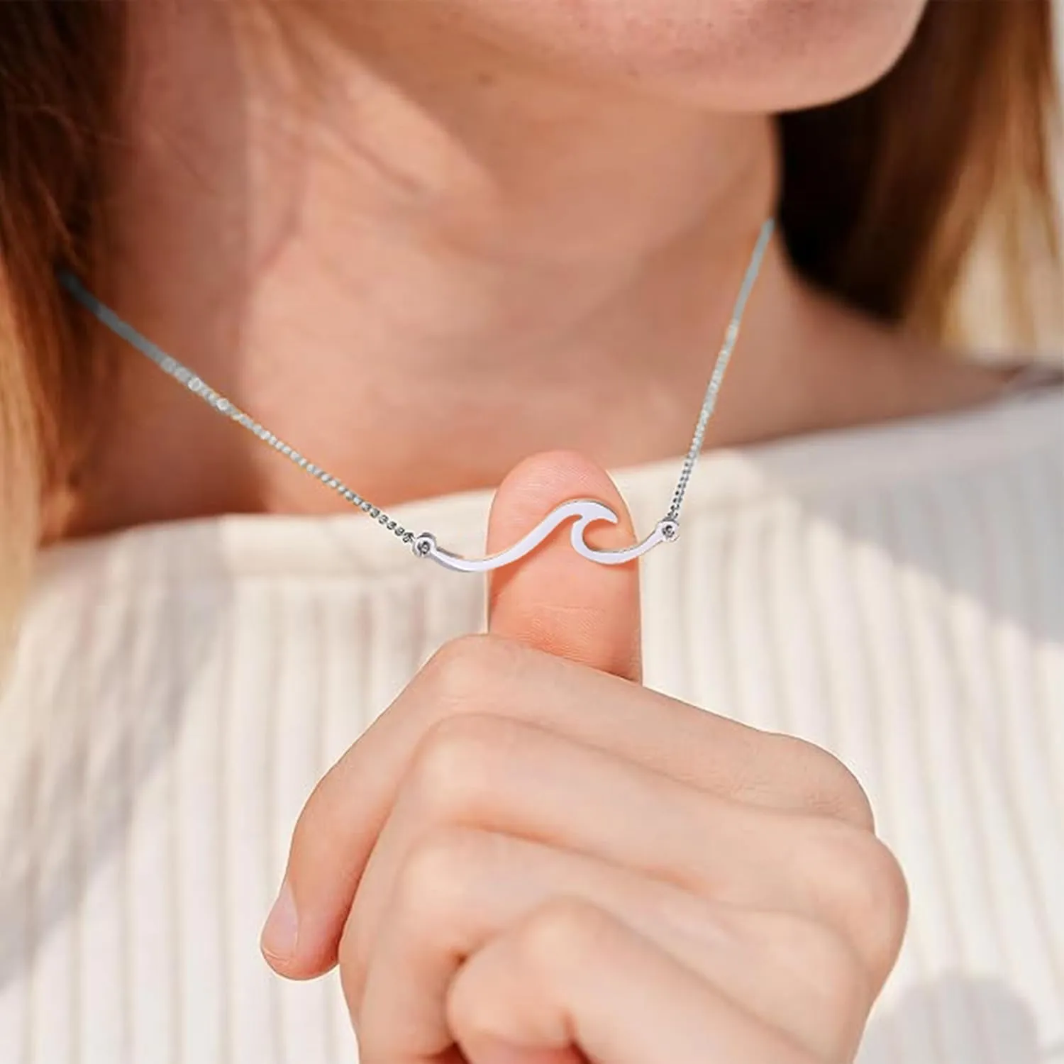 RZKING Birthday Gifts For Women, Dainty Wave Necklace Unique Gifts For Women, Birthday Necklace For Women Friend Sister Daughter Mom Granddaughter Grandma Nana...