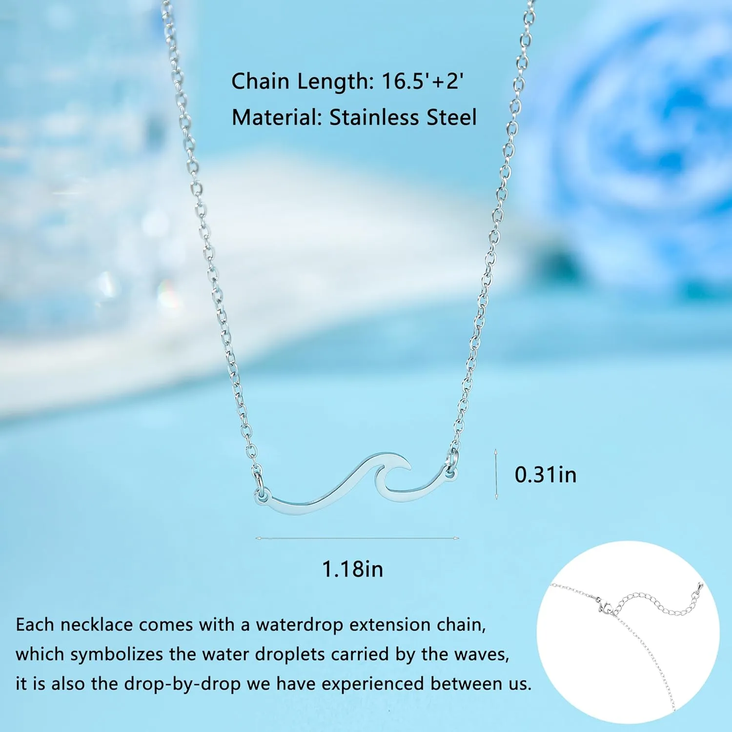 RZKING Birthday Gifts For Women, Dainty Wave Necklace Unique Gifts For Women, Birthday Necklace For Women Friend Sister Daughter Mom Granddaughter Grandma Nana...