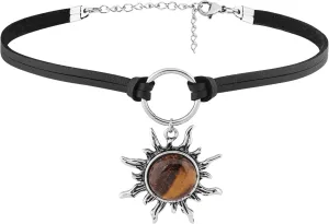 Sacina Gothic Boho Celestial Sun Choker, Black Choker, Boho Goth Necklace, Halloween Christmas Jewelry Gift For Women
