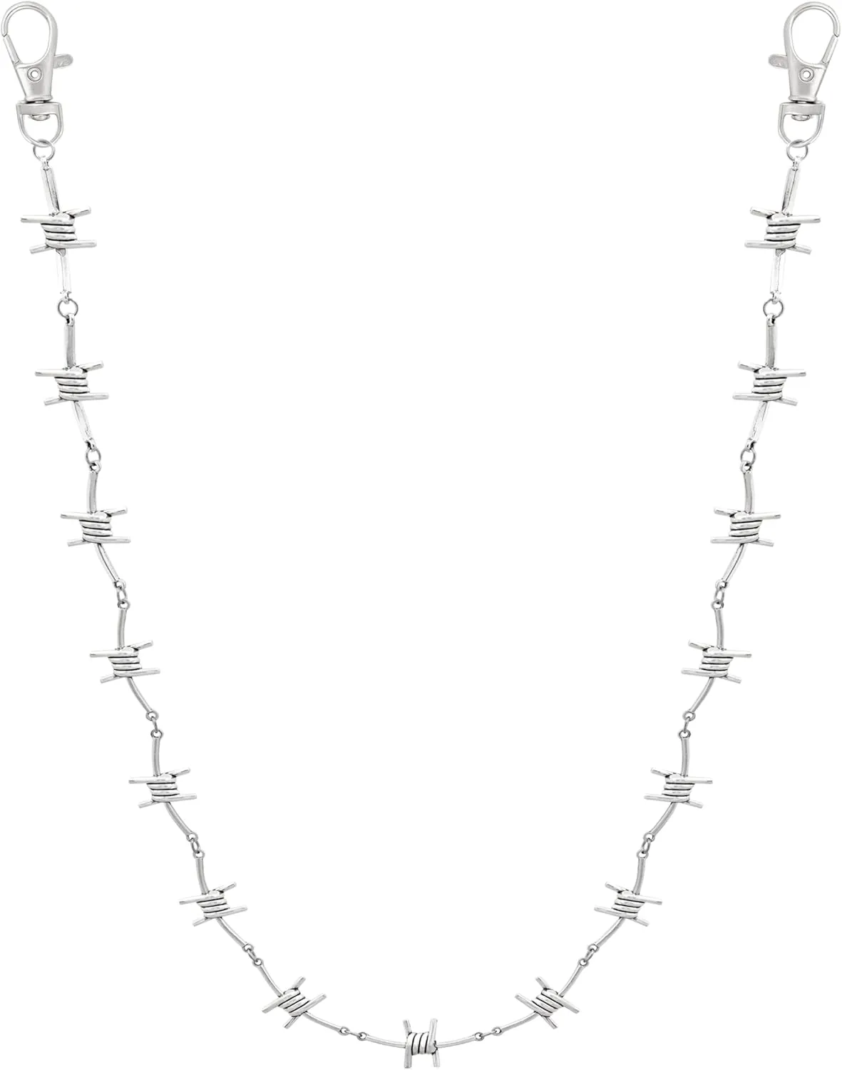 Sacina Gothic Silver-tone Barbed Wire Pants Chain, Wallet Belt Chain, Goth Punk Grunge Emo Accessories