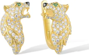 Santuzza 925 Sterling Silver Animal Drop Earrings Cubic Zirconia Spinel Delicate Dangle Earring