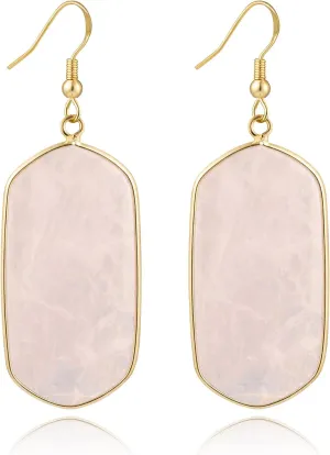 SELOVO Crystal Stone Statement Earrings Fishhook Drop Dangle Earrings Gold Tone