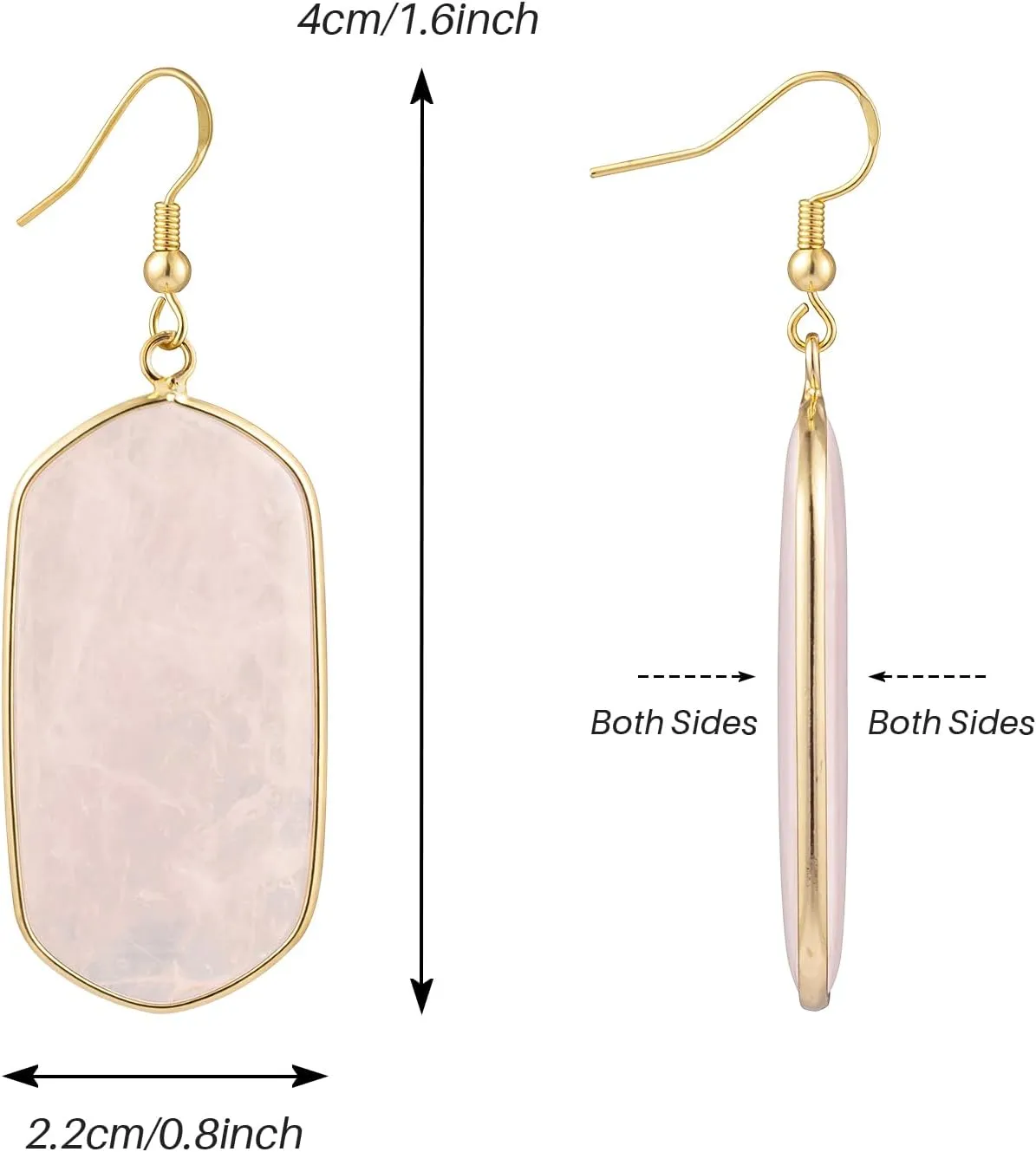SELOVO Crystal Stone Statement Earrings Fishhook Drop Dangle Earrings Gold Tone