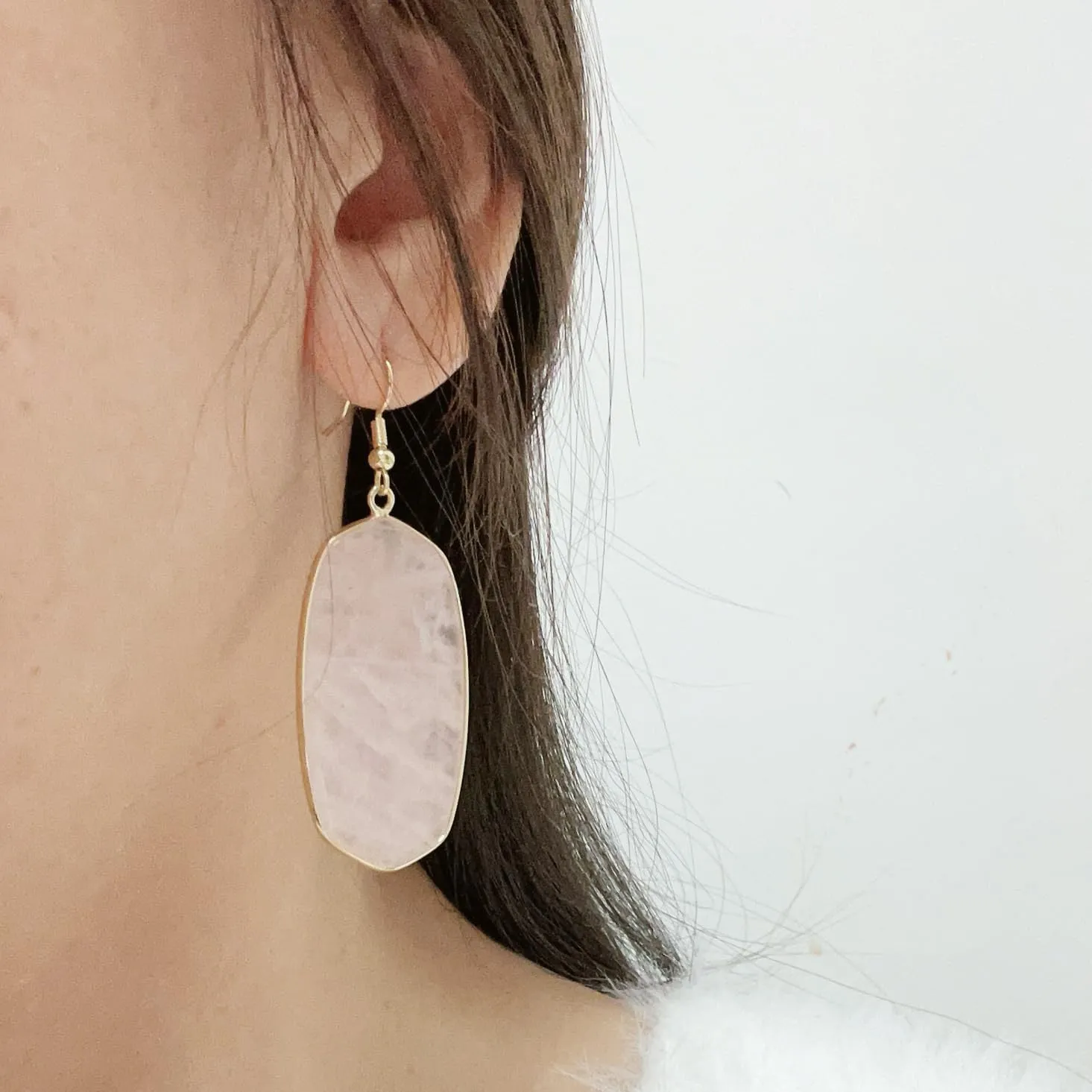 SELOVO Crystal Stone Statement Earrings Fishhook Drop Dangle Earrings Gold Tone