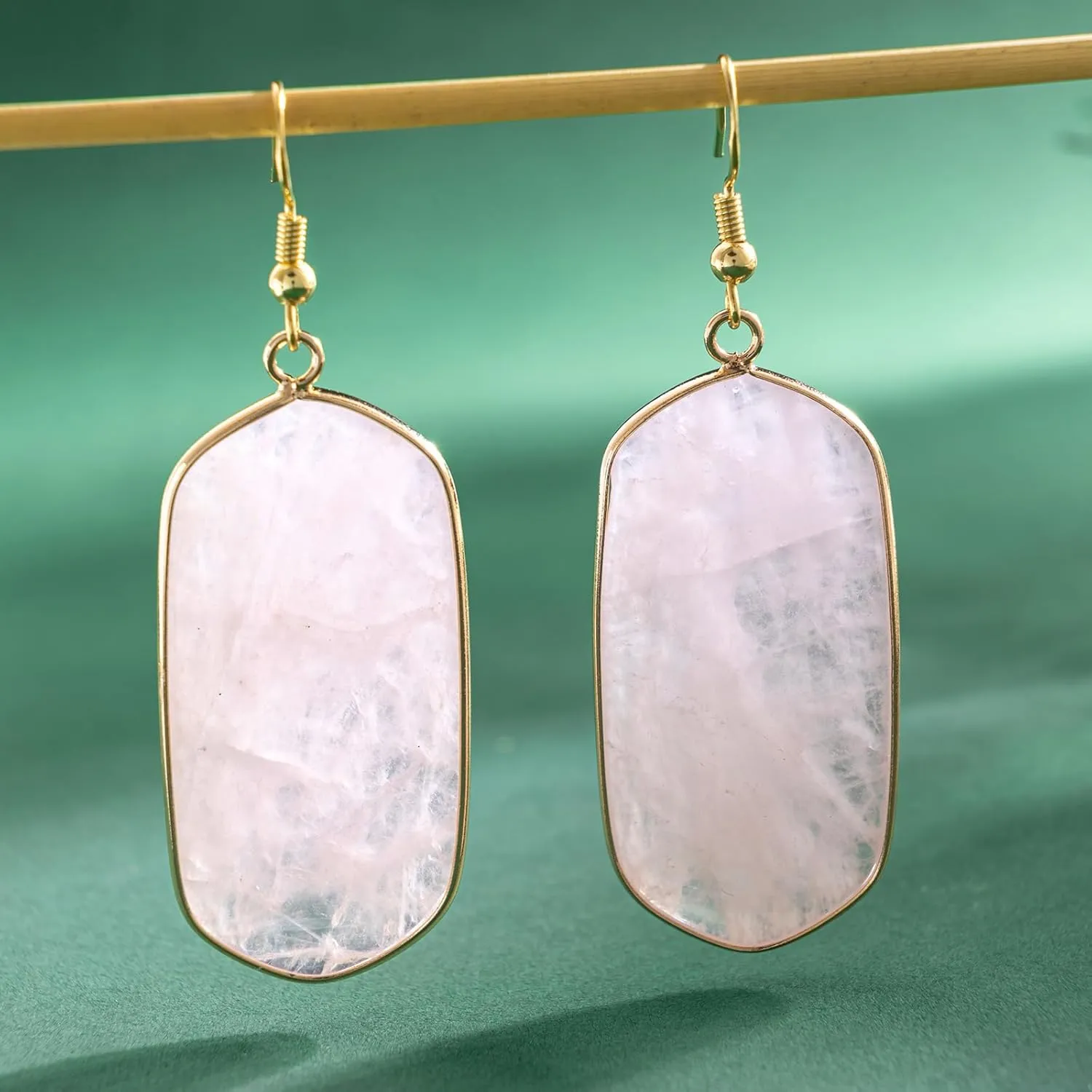 SELOVO Crystal Stone Statement Earrings Fishhook Drop Dangle Earrings Gold Tone