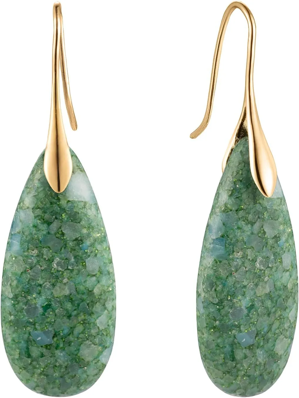 SELOVO Stone Fishhoop Dangle Drop Earrings Statement Earrings Silver Tone