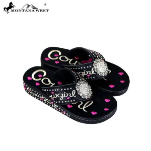 SF09-S001 Montana West Fun Novelty Embroidered Collection Flip Flops By Size