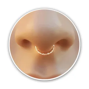 Silver Fake Septum Ring - 925 Sterling Silver Faux Septum Nose Rings - 20 Gauge 8mm Thin Adjustable Clip On Septum Piercing Jewelry - Fake Septum Hoops For Women