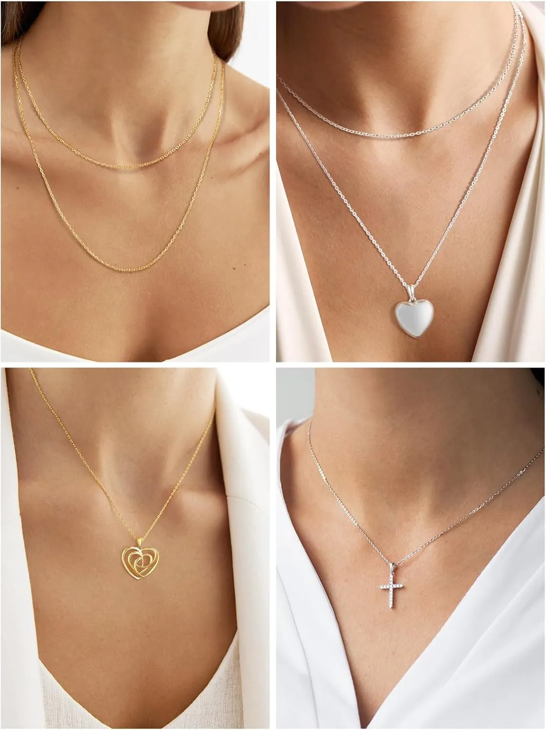 Silvora 925 Sterling Silver Chain Necklace 1.1/1.5mm Thin Silver Chain for Women-Sturdy & Shiny-Women's Chain Necklaces,Adjustable Length 16/17/18/20/22/24 Inches