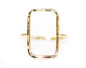 Simple Open Rectangle Ring in 14K Gold Filled Wire by Amy Waltz Designs, Simple Rectangle Jewelry, Simple Metal Ring