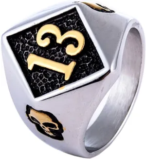Skull Biker Ring 316L Stainless Steel Jewelry Punk Death Ring for Men