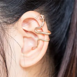 Snake Ear Cuff Earrings for Women Men Unisex Adjustable Vintage Fashion Edgy Goth Gothic Snake Clip on Earrings Cartilage Ear Clip Wrap Birthday Gift for man
