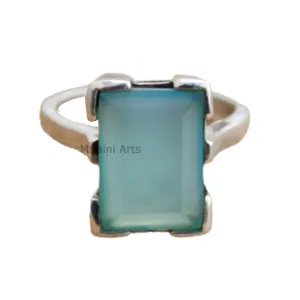 Solid 925 Sterling Silver Ring For Women & Girls, Aqua Chalcedony Ring Gemstone Unique Handcrafted Ring