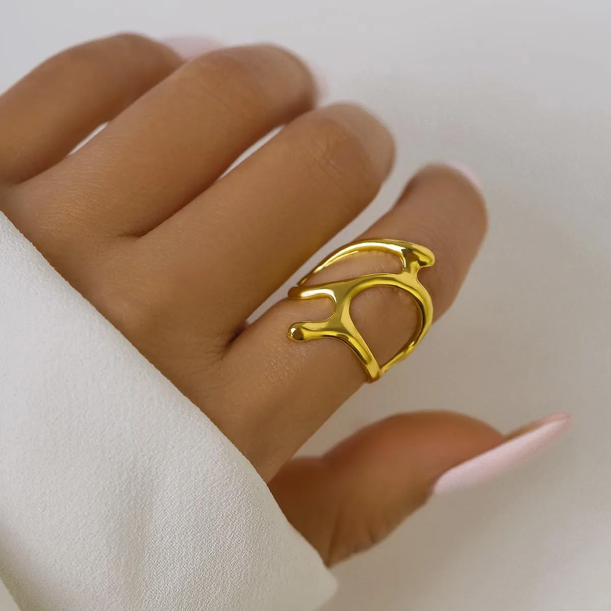 Sora Tuki Chunky Gold & Silver Rings for Women - Bold, Thick, Open Dome Statement Rings