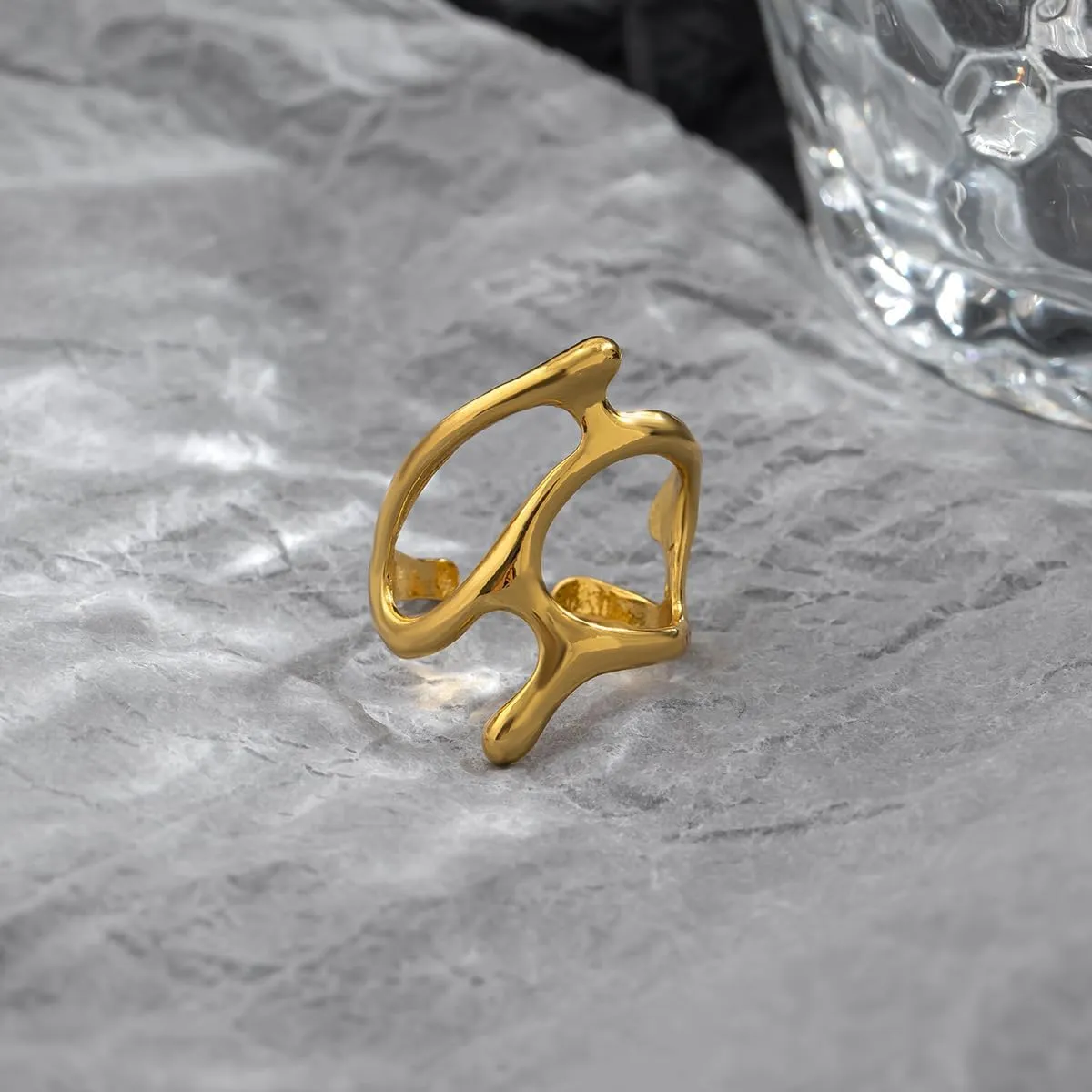 Sora Tuki Chunky Gold & Silver Rings for Women - Bold, Thick, Open Dome Statement Rings