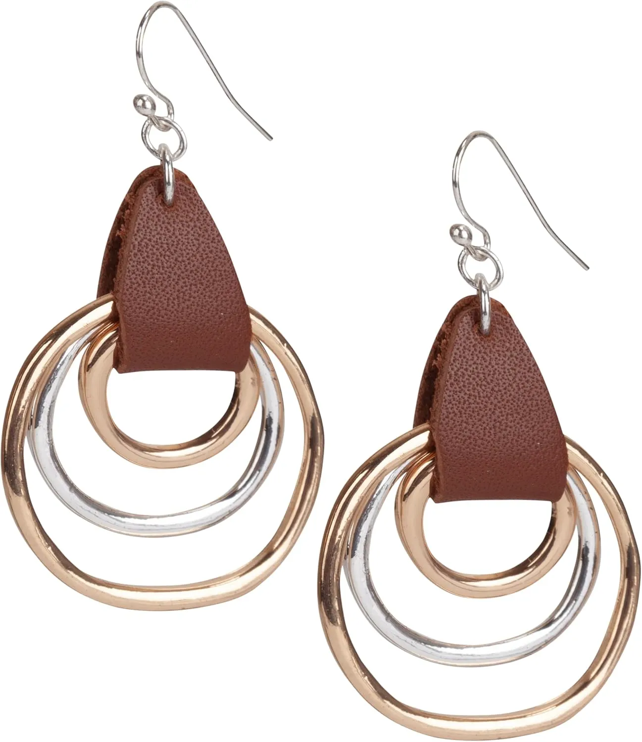 SPUNKYsoul 3 Circle Boho Earrings - Handmade, Lightweight 2-Inch Bohemian Dangle Earrings for Women - Trendy, Vintage, Unique Jewelry - Ideal for Weddings & Gifting