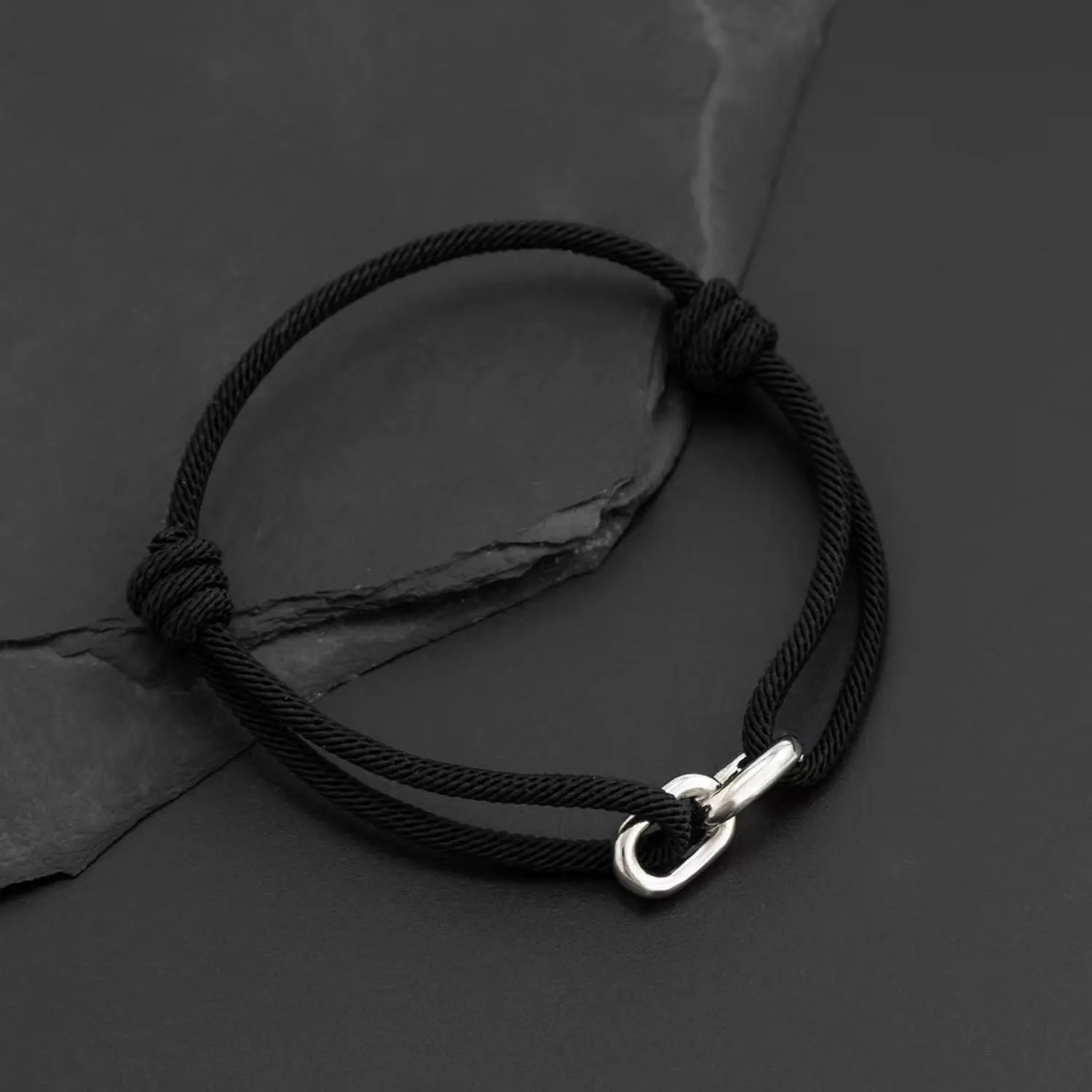 Stainless Steel Charm String Surfer Bracelet For Men Women Adjustable Statement Braided Bracelet Jewelry Gift For Him