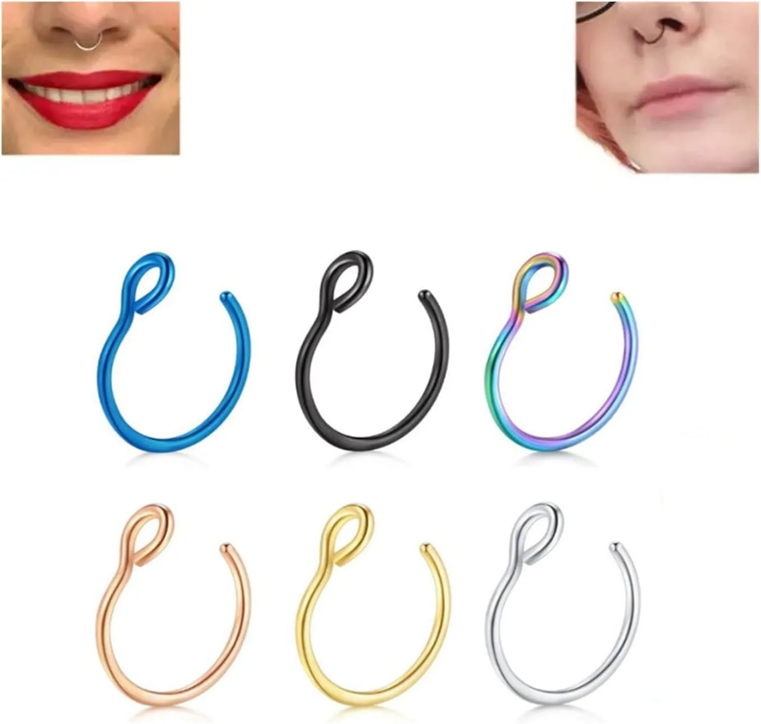 Stainless Steel U-shaped Open Nose Ring, Nose Clip, Lip Ring Puncture Accessory, Simple And Non Fading (1 Piece)