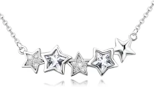 Star Necklace for Girls Women - Sterling Silver Adjustable Star-Shaped Pendant Necklace Cubic Zirconia Chain Hypoallergenic Minimalist Five Stars Charm Necklace for Teens Daughter Granddaughter Niece