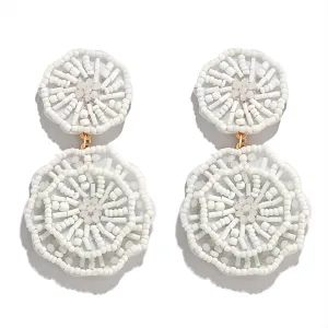 Statement Beaded Drop Earrings for Women Layered Bead Dangle Earrings