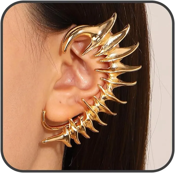 Statement Fishbone Ear Cuff No Piercing Ear Climber Wrap Earrings