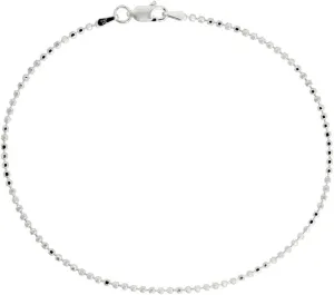 Sterling Silver Faceted Pallini Bead Ball Chain Necklaces & Bracelets 1.8mm Nickel Free Italy, 7-30 inch