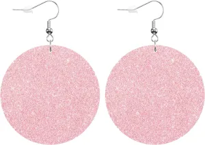 Swono Color Watercolor Round Faux Leather Earrings for Women Abstract Art Magic Cloud Romance Simple Delicate Lightweight Double-Side Printed Drop Dangle Earring for Birthday Party Gift