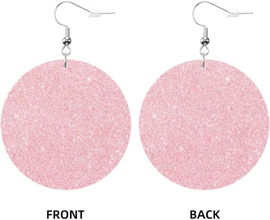 Swono Color Watercolor Round Faux Leather Earrings for Women Abstract Art Magic Cloud Romance Simple Delicate Lightweight Double-Side Printed Drop Dangle Earring for Birthday Party Gift