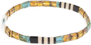 Tila Flat Beaded Stretch Bracelets for Women Girls, Unique Colorful Stackable Square Beads Miyuk Link Bracelet Summer Beach Trendy Jewelry Gift