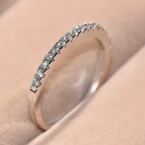 Tripmark Eternity White Sapphire CZ Simple Ring White Gold Stackable Band Jewelry (10)