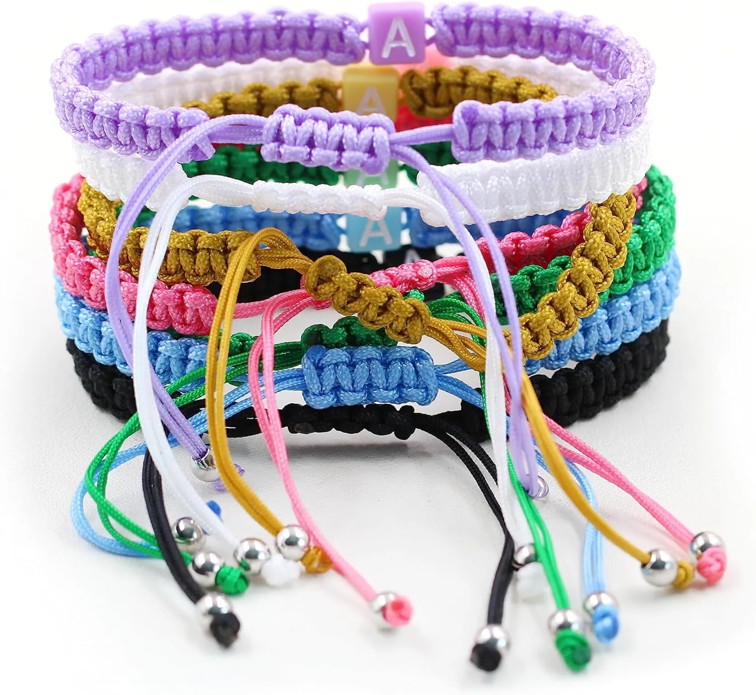 Uloveido Letter A-Z Black String Bracelets for Women and Men, Adjustable Handmade Braided Woven Cuff Surfer Beach Wrap Bracelet Friendship