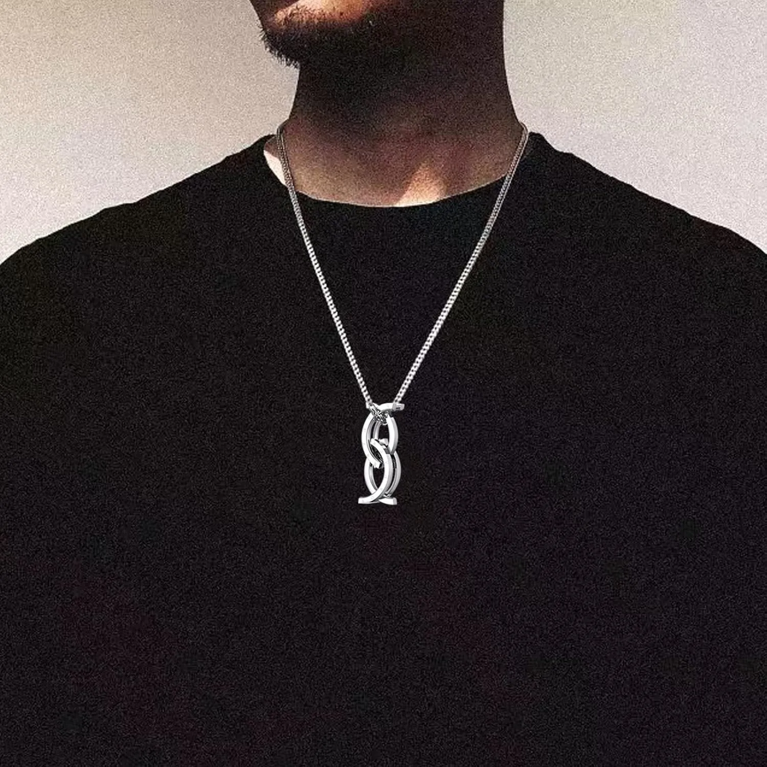 Unique Deformation Ring Fidget Necklace: Forever Infinity Necklace For Women Promise Jewelry Gifts - Fashion Anxiety Necklaces Couples Necklace Adjustable For Men
