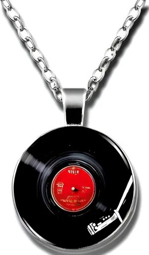 Unique Music Record Pendant Necklace - Avant-Garde Fashion Accessory, Eye-Catching Design for Men and Women - Birthday, Christmas Gift or Personalized Jewelry