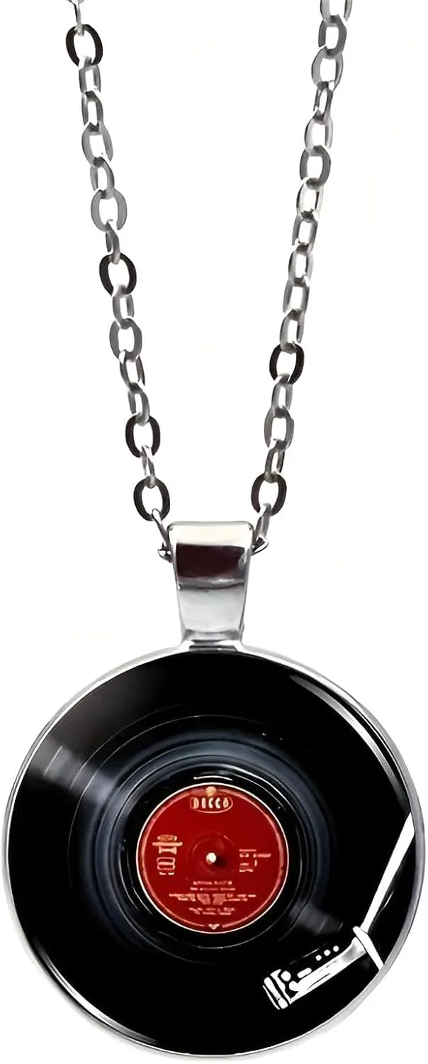 Unique Music Record Pendant Necklace - Avant-Garde Fashion Accessory, Eye-Catching Design for Men and Women - Birthday, Christmas Gift or Personalized Jewelry