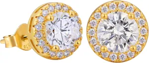 VEXXS Diamond Stud Earrings for Men, S925 Sterling Silver 14K Real Gold Plated Iced Out Earrings Micro Pave 5A CZ Stones Mens Studs, Hypoallergenic