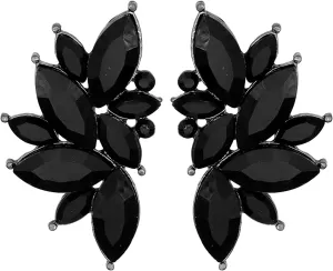 Vintage Rhinestone Statement Earrings for Women,Retro Fancy Cluster Crystal Drop Dangle Earrings Fashion Bling Colorful Earrings