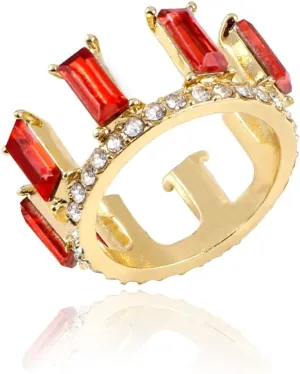 Womens Luxury Rings, Retro Simple Metal Irregular Vertical Bar Zircon Couple Ring