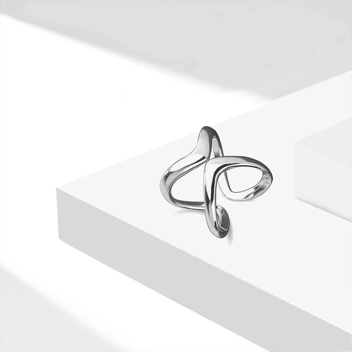 Womens Open Simple Multi Lines Ring,Adjustable Adjust S925 Sterling Silver Fashion Thumb Index Finger Ring Jewelry for Women