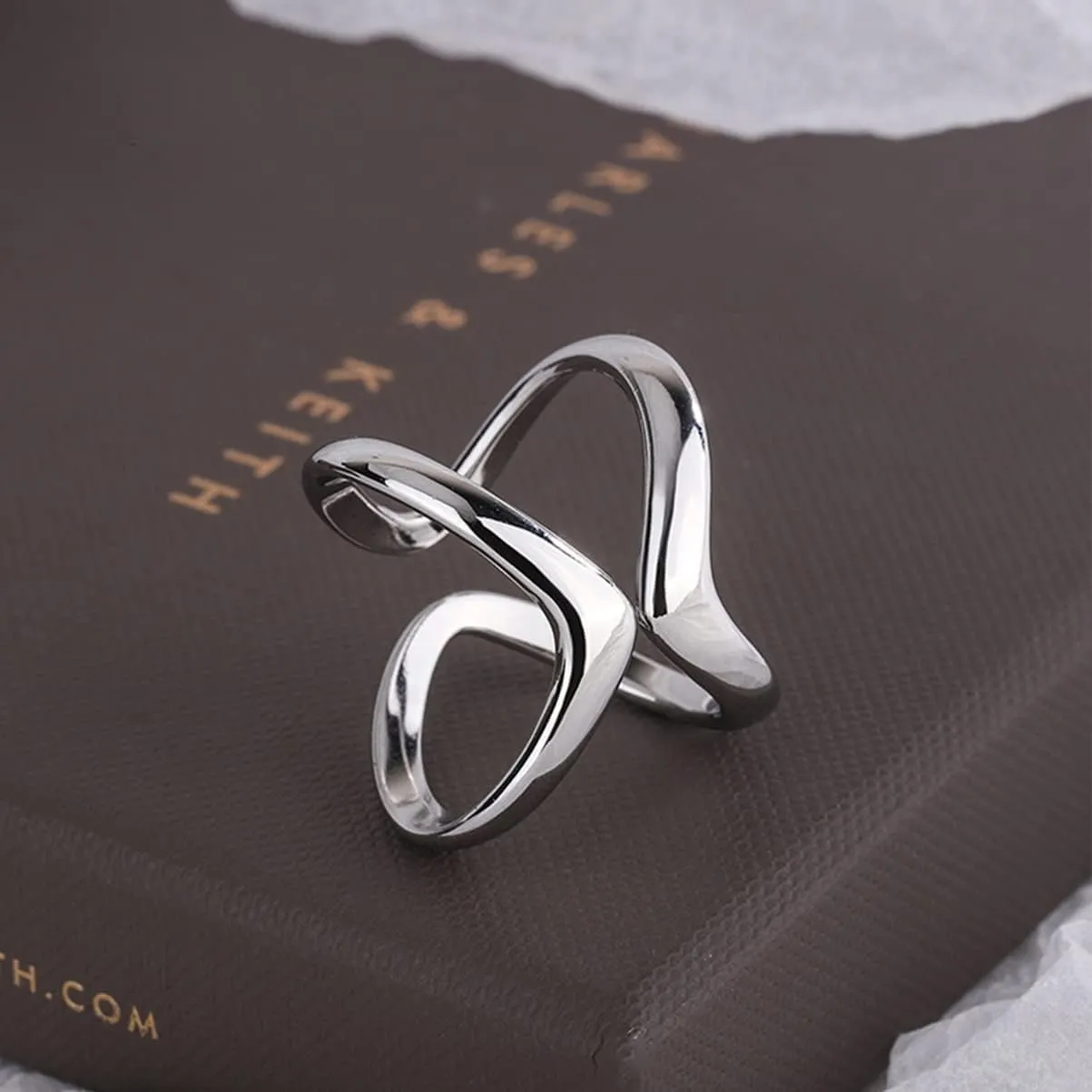 Womens Open Simple Multi Lines Ring,Adjustable Adjust S925 Sterling Silver Fashion Thumb Index Finger Ring Jewelry for Women