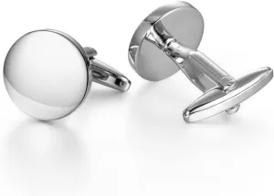 wynameleri Classic Cufflink Round Tuxedo Wedding Business Parts Blanks Black Cuff Link Button for Men