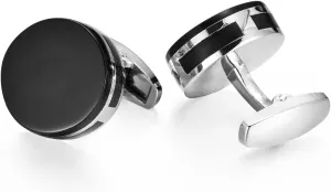 wynameleri Classic Cufflink Round Tuxedo Wedding Business Parts Blanks Black Cuff Link Button for Men