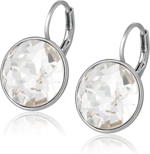 XUPING Round Crystal Leverback Earrings Sparkly Elegant Austrian Crystals 18K Platinum Plated Hypoallergenic Delicate Jewelry Gifts For Women Party