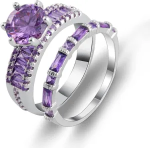 YAZILIND Couple Rings Simple Cubic Zirconia Band Ring Women and Men Valentine's Day Jewelry