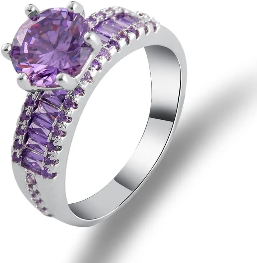 YAZILIND Couple Rings Simple Cubic Zirconia Band Ring Women and Men Valentine's Day Jewelry