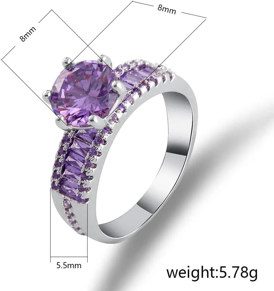 YAZILIND Couple Rings Simple Cubic Zirconia Band Ring Women and Men Valentine's Day Jewelry