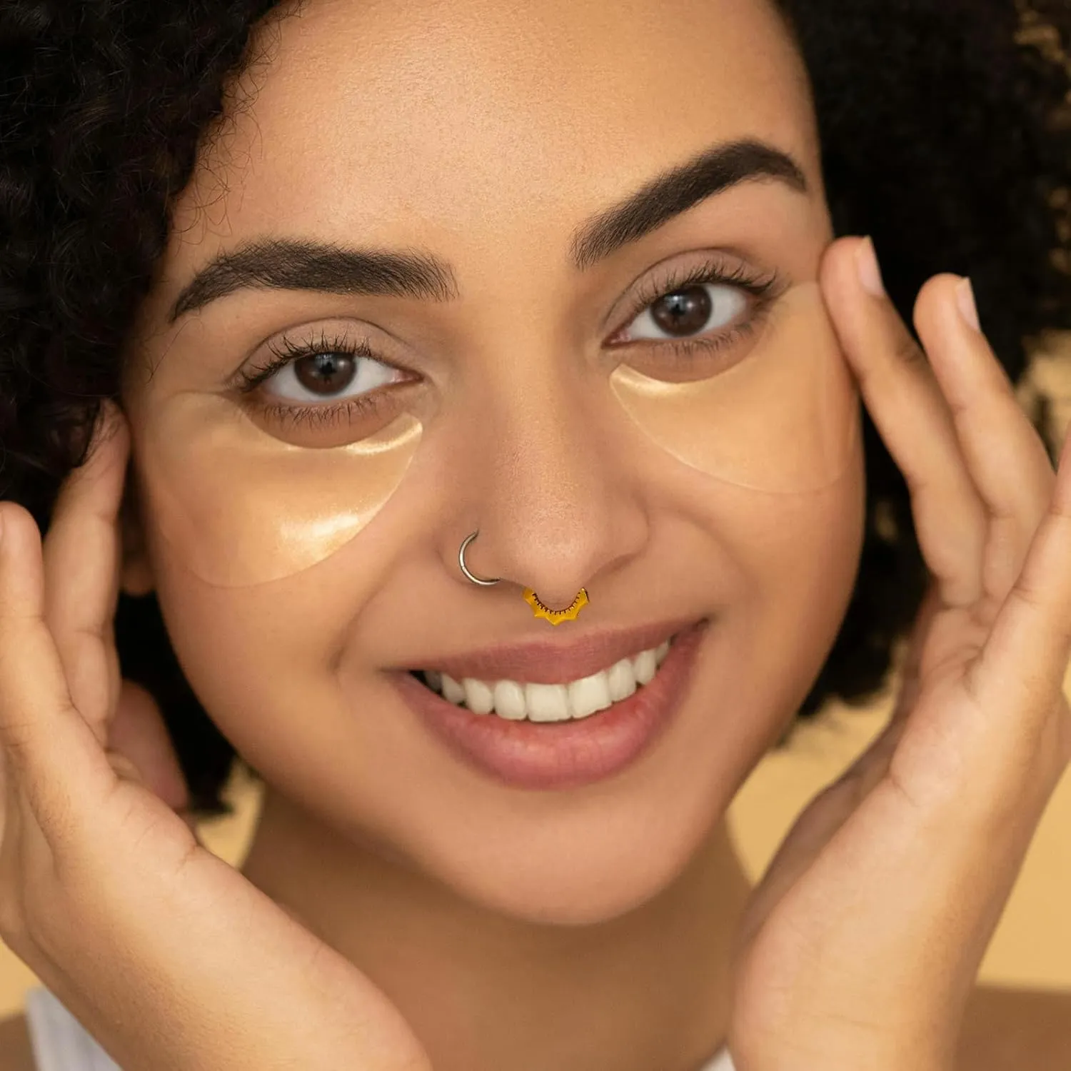 ZMANYIJEW 16G Minimalist Lines Septum Rings Stacked Gold Septum Ring Septums Clicker Nose Ring Piercing for Women Men