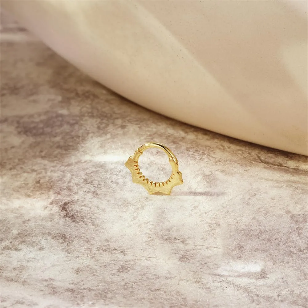 ZMANYIJEW 16G Minimalist Lines Septum Rings Stacked Gold Septum Ring Septums Clicker Nose Ring Piercing for Women Men