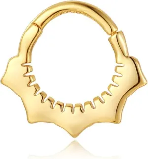 ZMANYIJEW 16G Minimalist Lines Septum Rings Stacked Gold Septum Ring Septums Clicker Nose Ring Piercing for Women Men