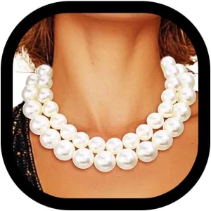 Zoestar Chunky Pearl Choker Necklace White Layered Big Pearls Necklaces Accessories for Women